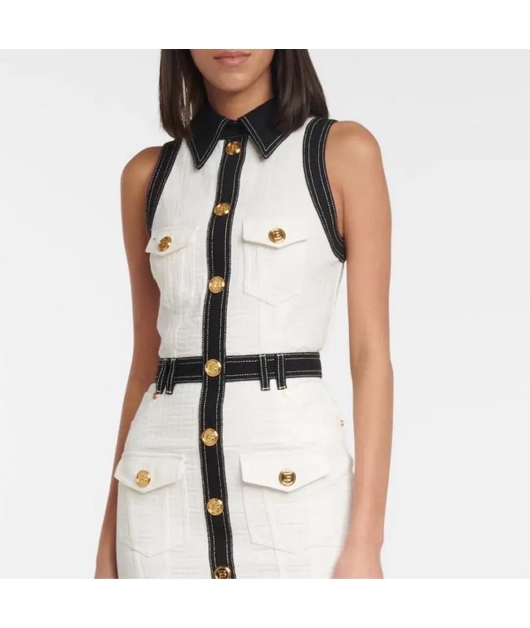 BALMAIN Белое деним повседневное платье, фото 7