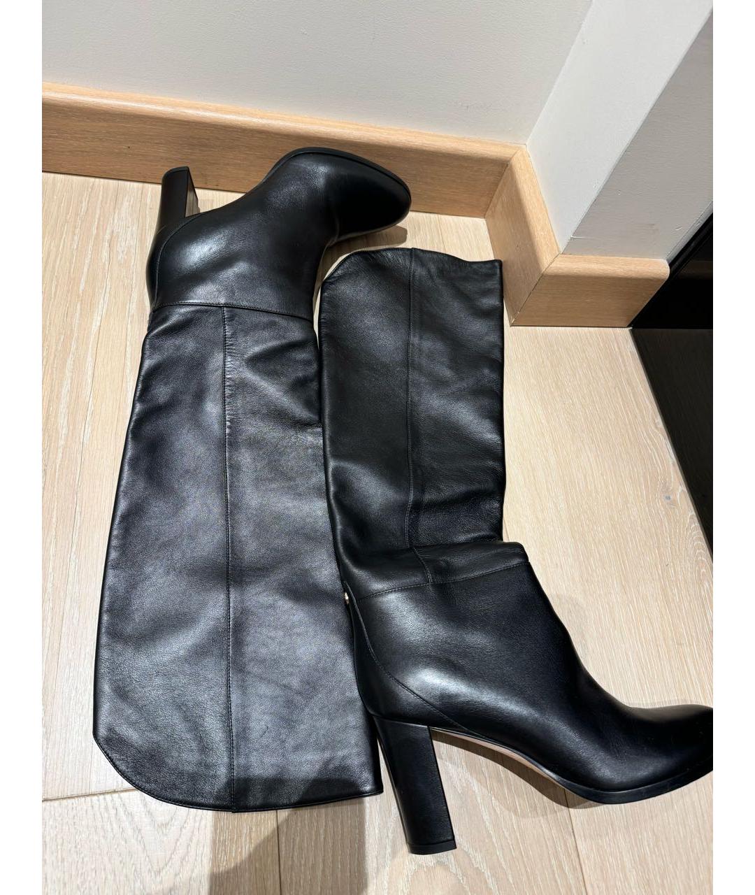 JIMMY CHOO Черные кожаные сапоги, фото 3