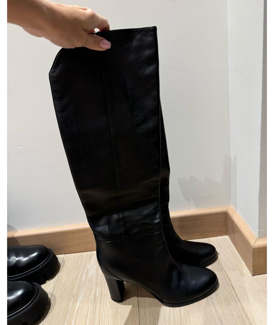 JIMMY CHOO Черные кожаные сапоги, фото 7