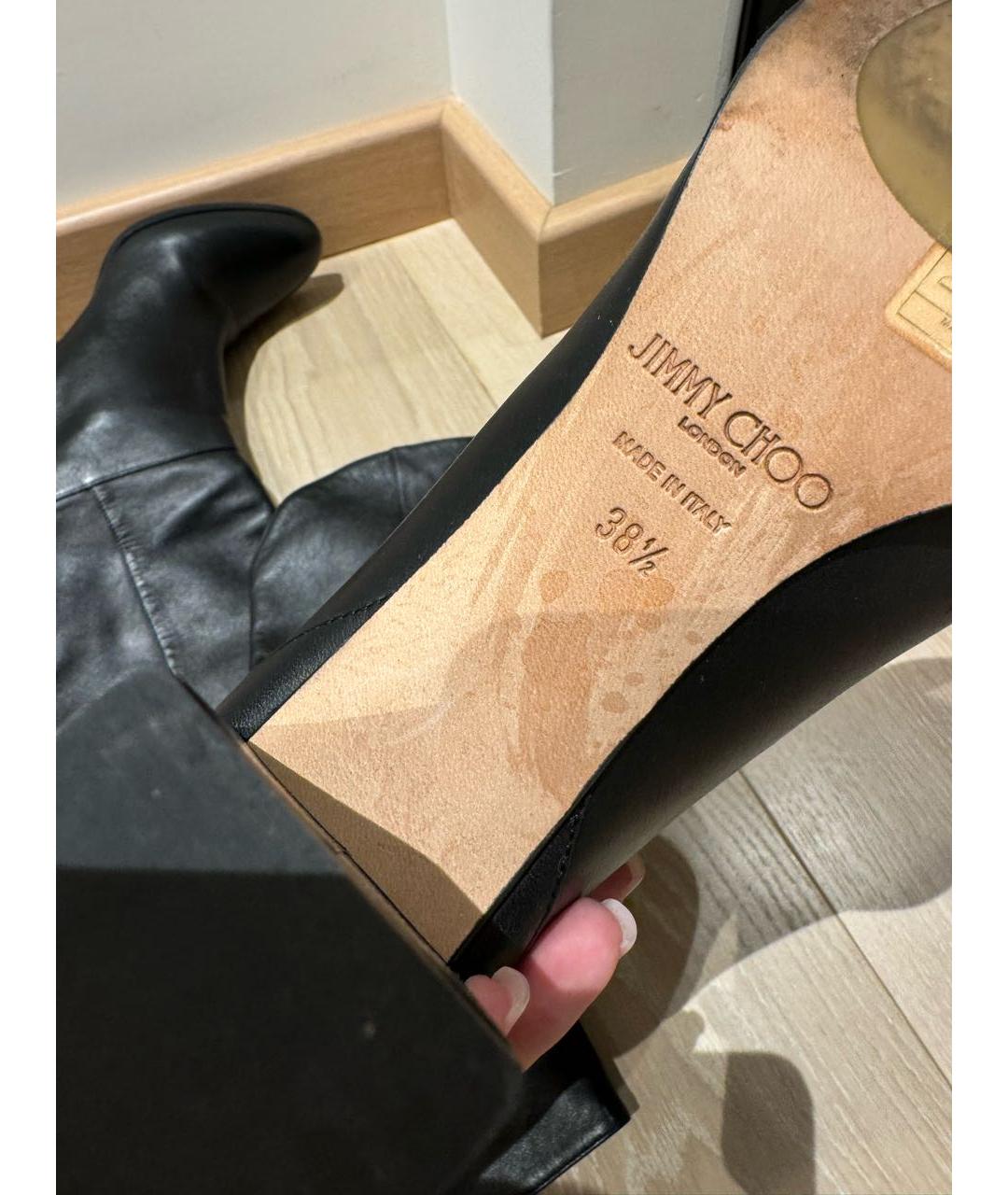 JIMMY CHOO Черные кожаные сапоги, фото 6