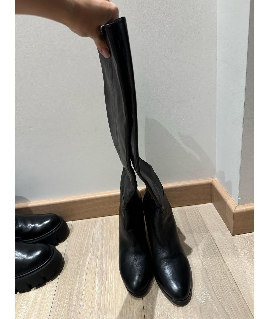 JIMMY CHOO Черные кожаные сапоги, фото 2