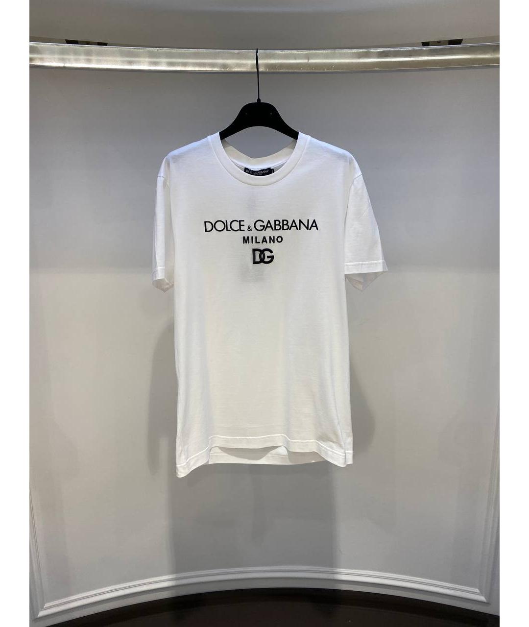 DOLCE&GABBANA Белая хлопковая футболка, фото 2