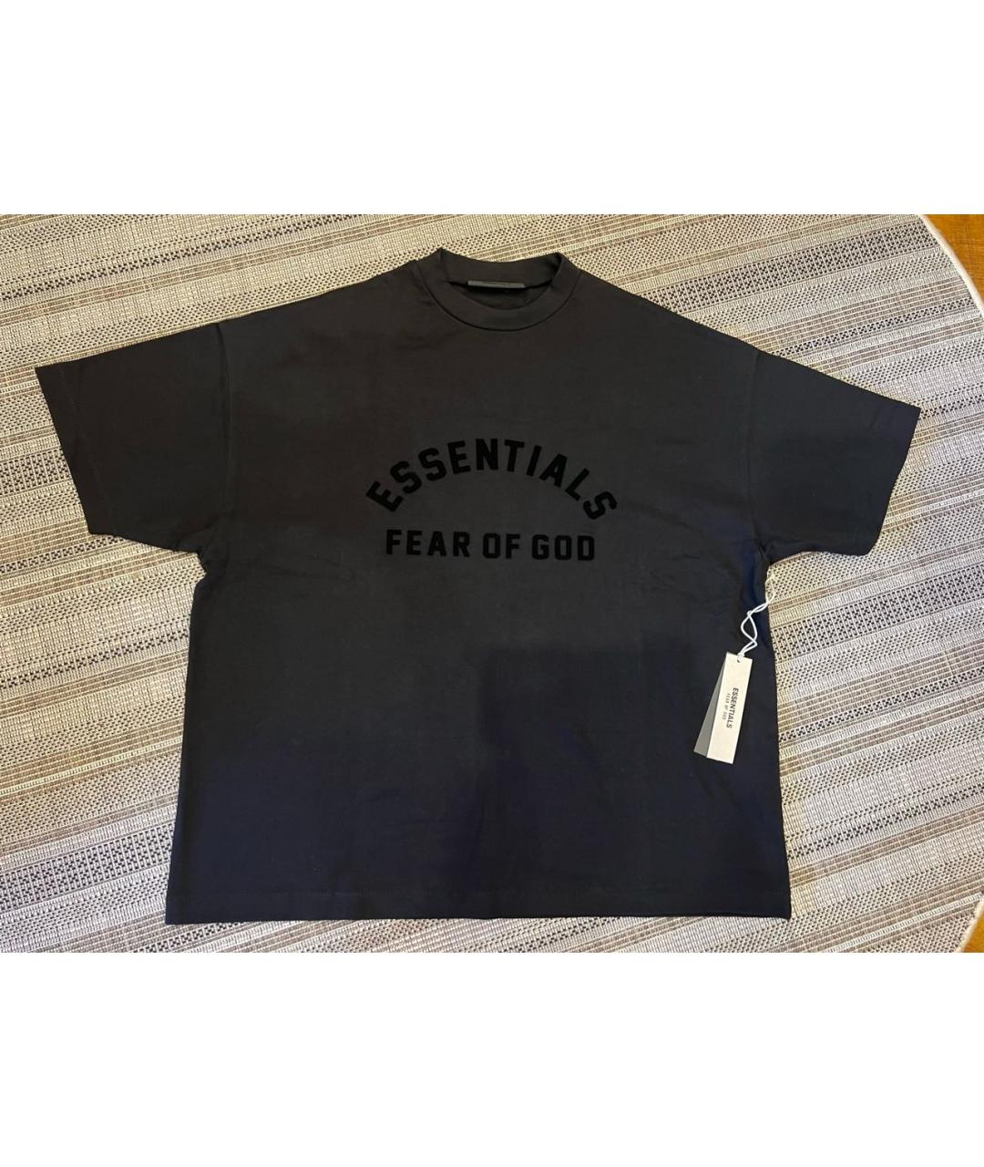 FEAR OF GOD ESSENTIALS Черная хлопковая футболка, фото 9