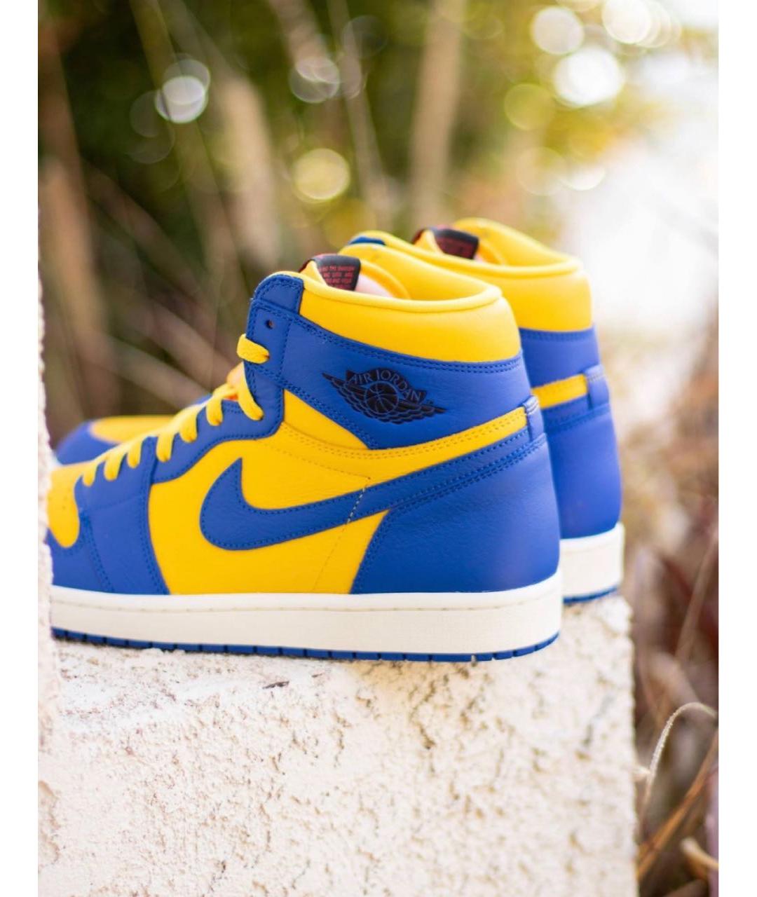 JORDAN Синие кожаные кеды, фото 6