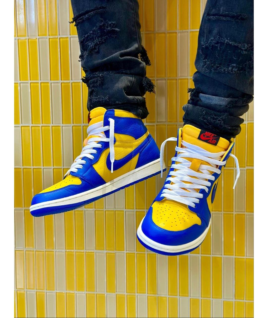 JORDAN Синие кожаные кеды, фото 5