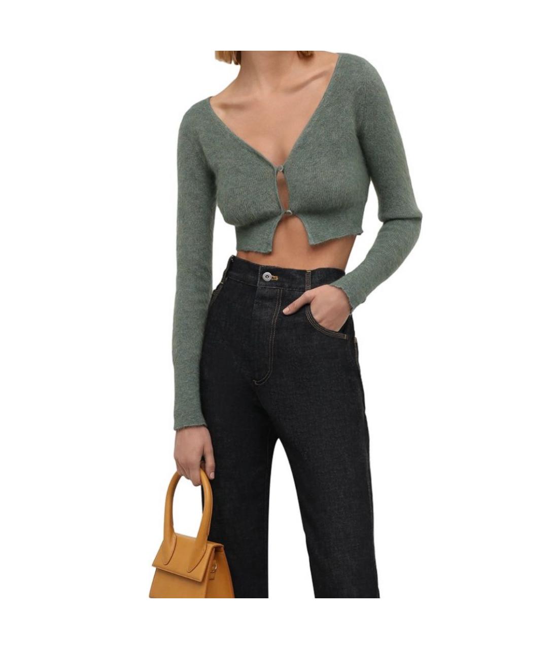 JACQUEMUS Зеленый шерстяной кардиган, фото 2