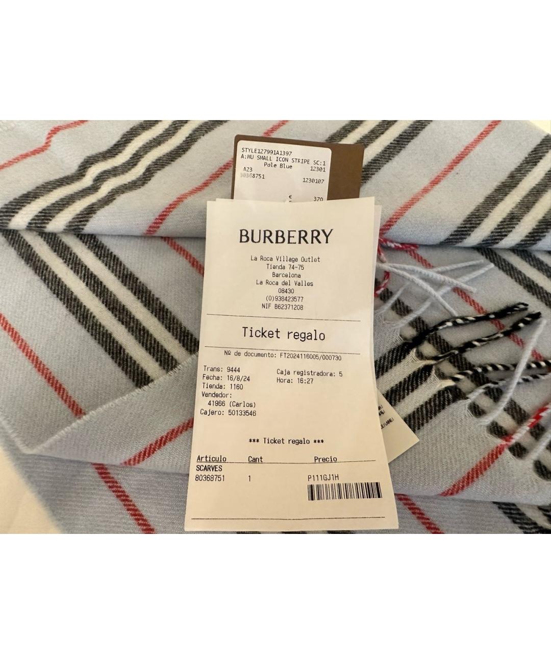 BURBERRY Мульти шерстяной шарф, фото 5