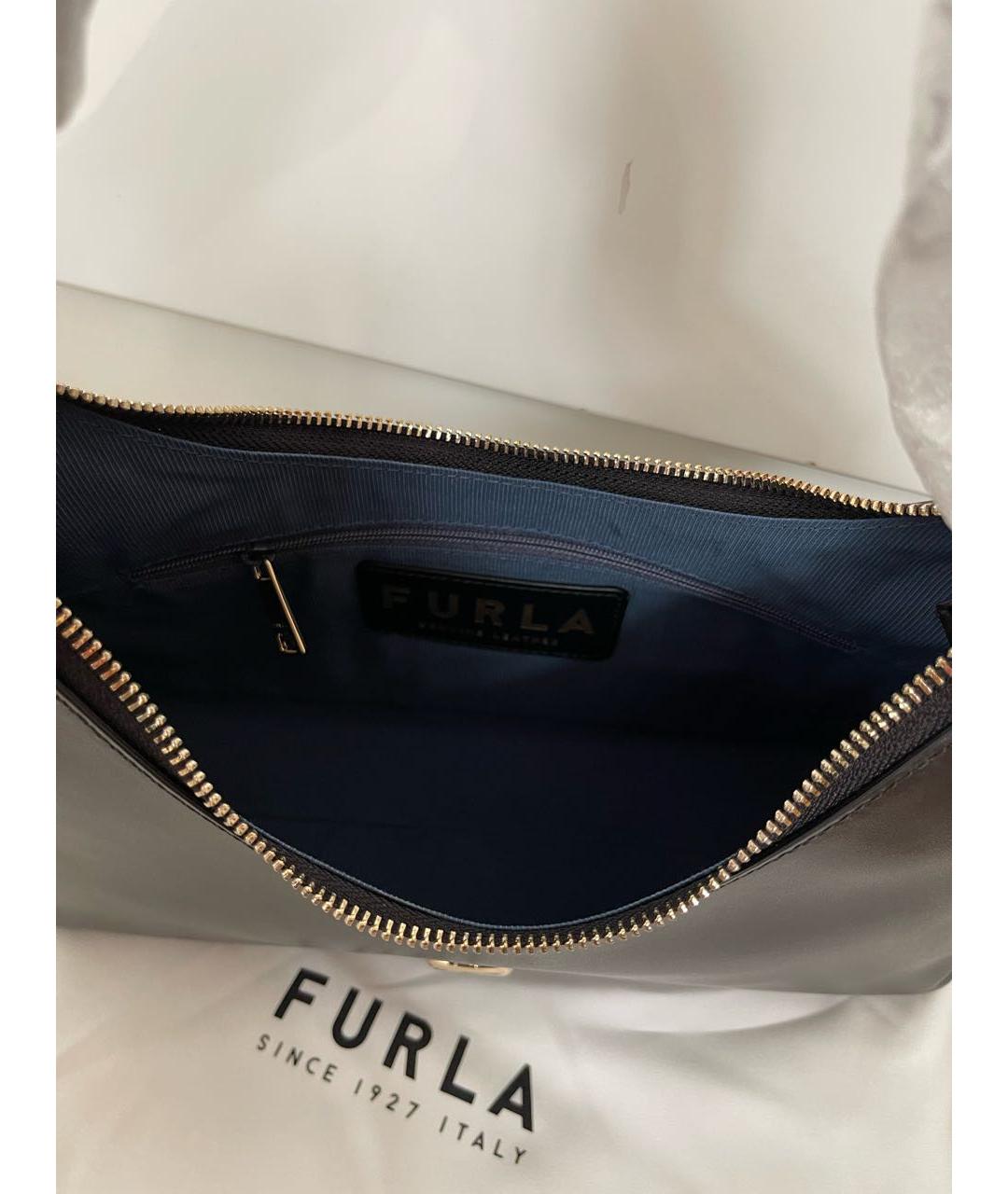 FURLA Черная кожаная сумка через плечо, фото 4