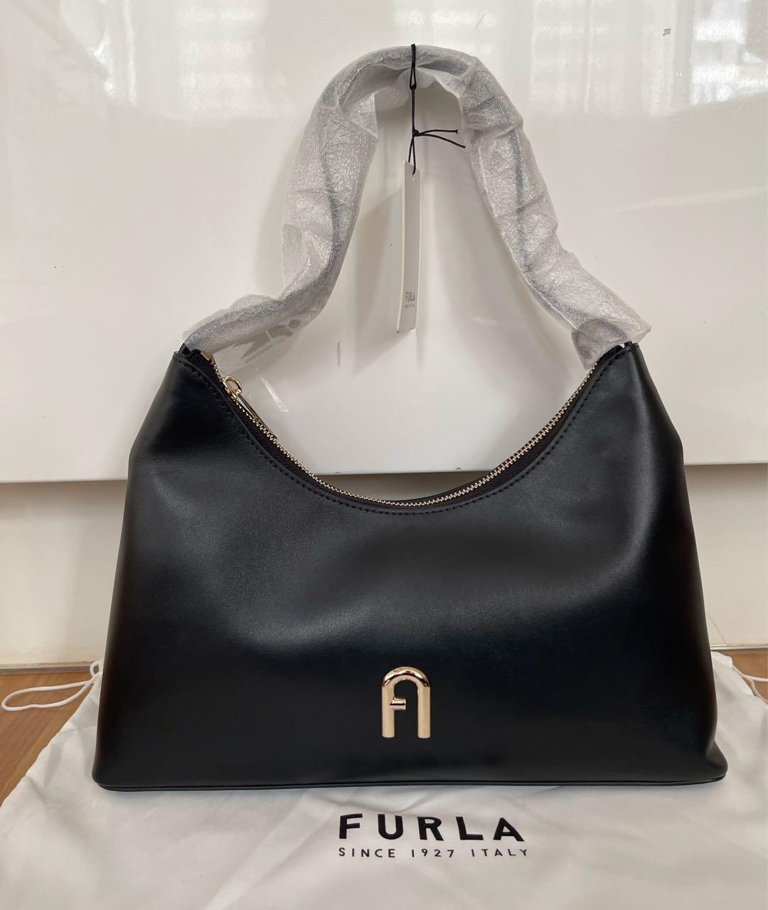 FURLA Черная кожаная сумка через плечо, фото 6