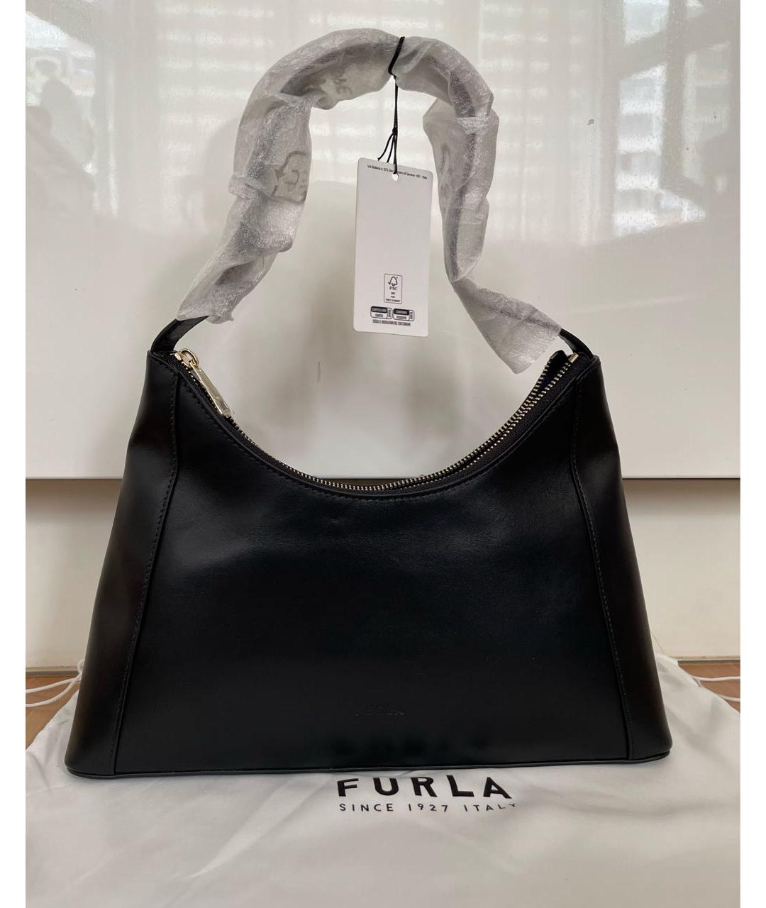 FURLA Черная кожаная сумка через плечо, фото 3