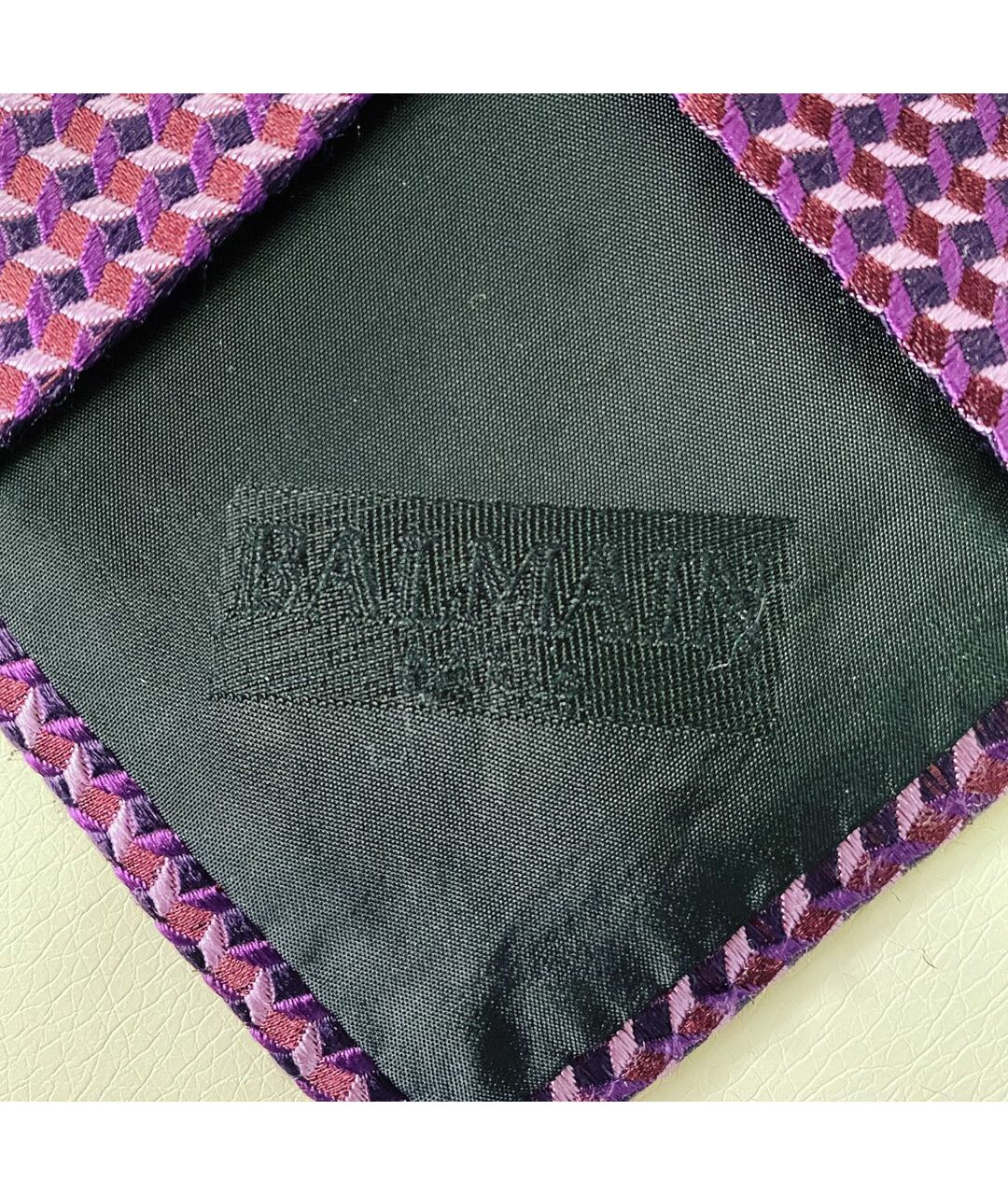 BALMAIN Фиолетовый шелковый галстук, фото 3