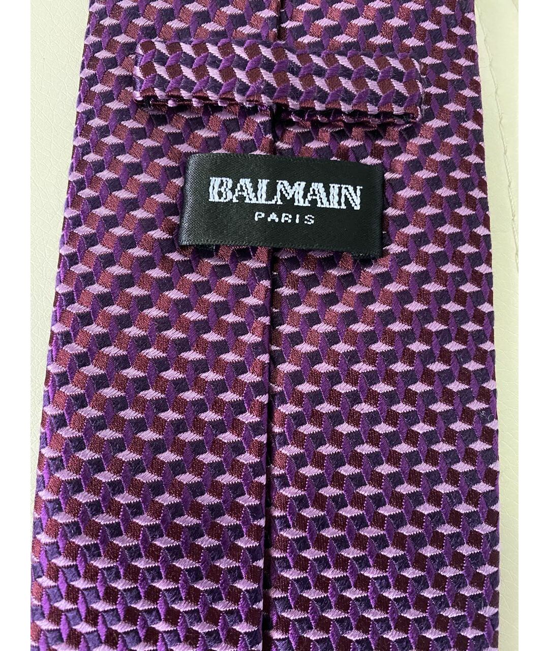 BALMAIN Фиолетовый шелковый галстук, фото 4