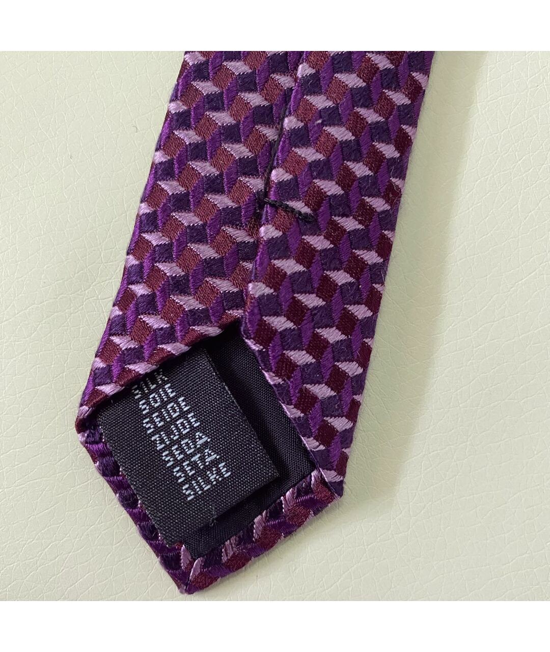 BALMAIN Фиолетовый шелковый галстук, фото 5