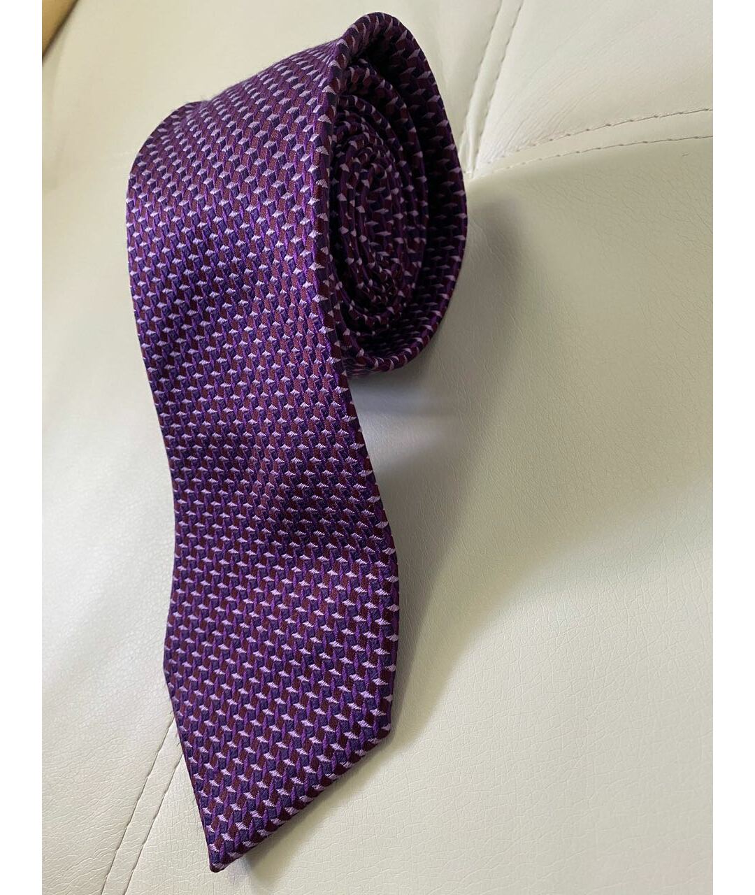 BALMAIN Фиолетовый шелковый галстук, фото 6