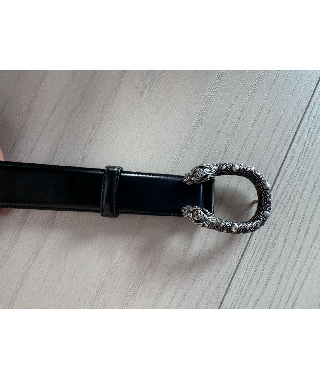 GUCCI Черный кожаный ремень, фото 4