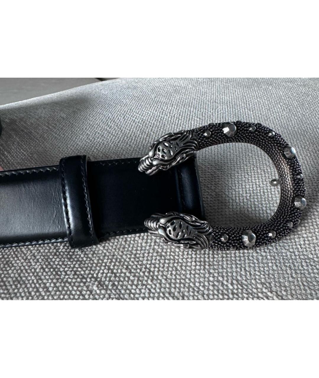 GUCCI Черный кожаный ремень, фото 2