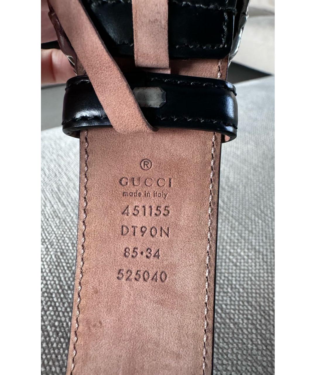 GUCCI Черный кожаный ремень, фото 3