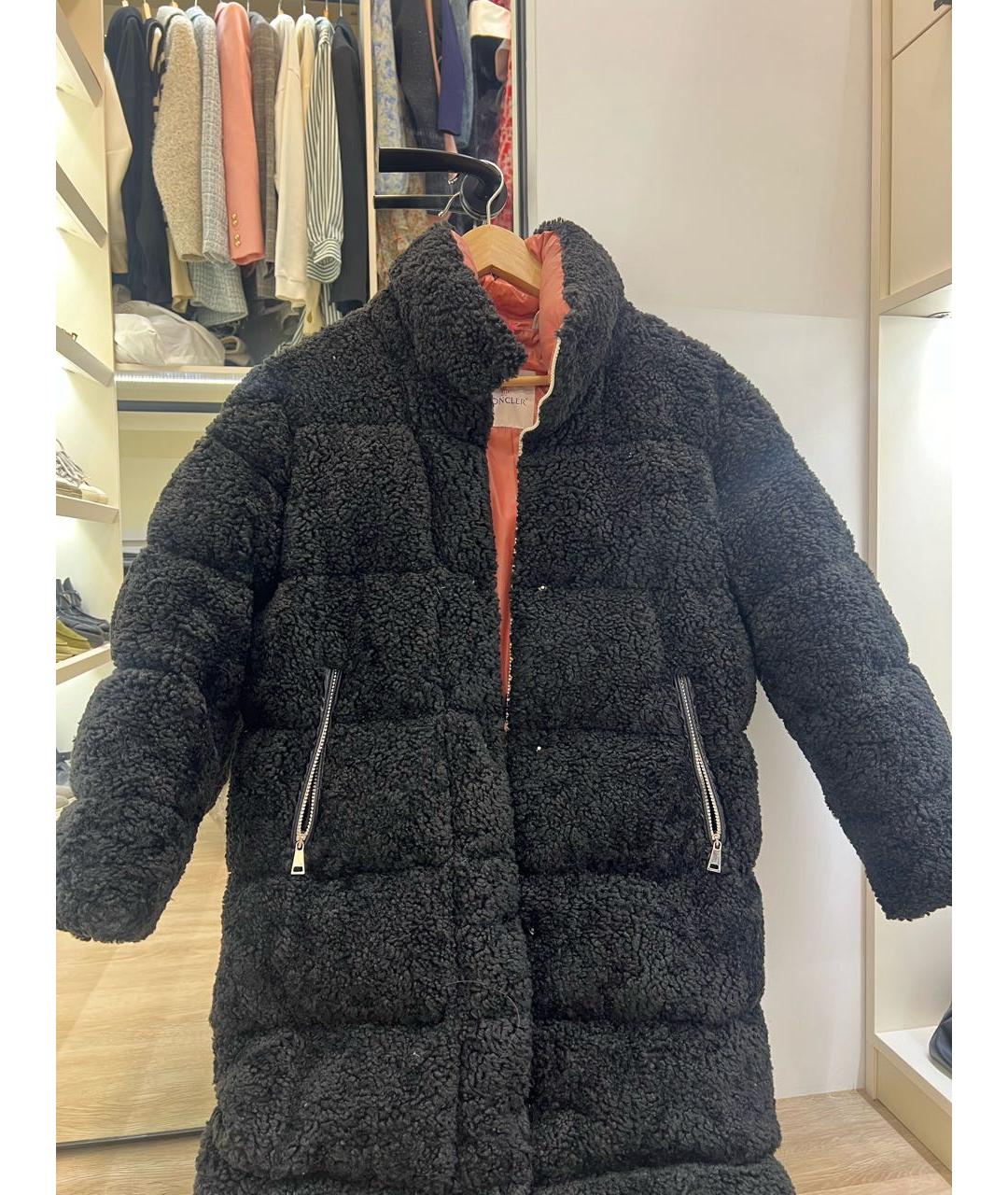 MONCLER Черный полиэстеровый пуховик, фото 4