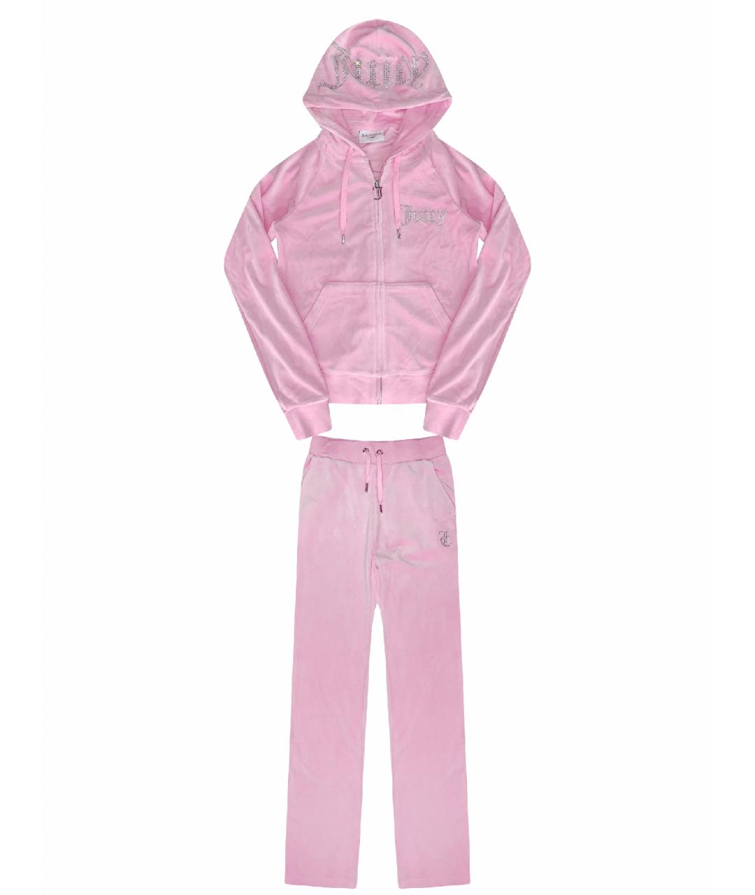 JUICY COUTURE Розовый велюровый спортивные костюмы, фото 1