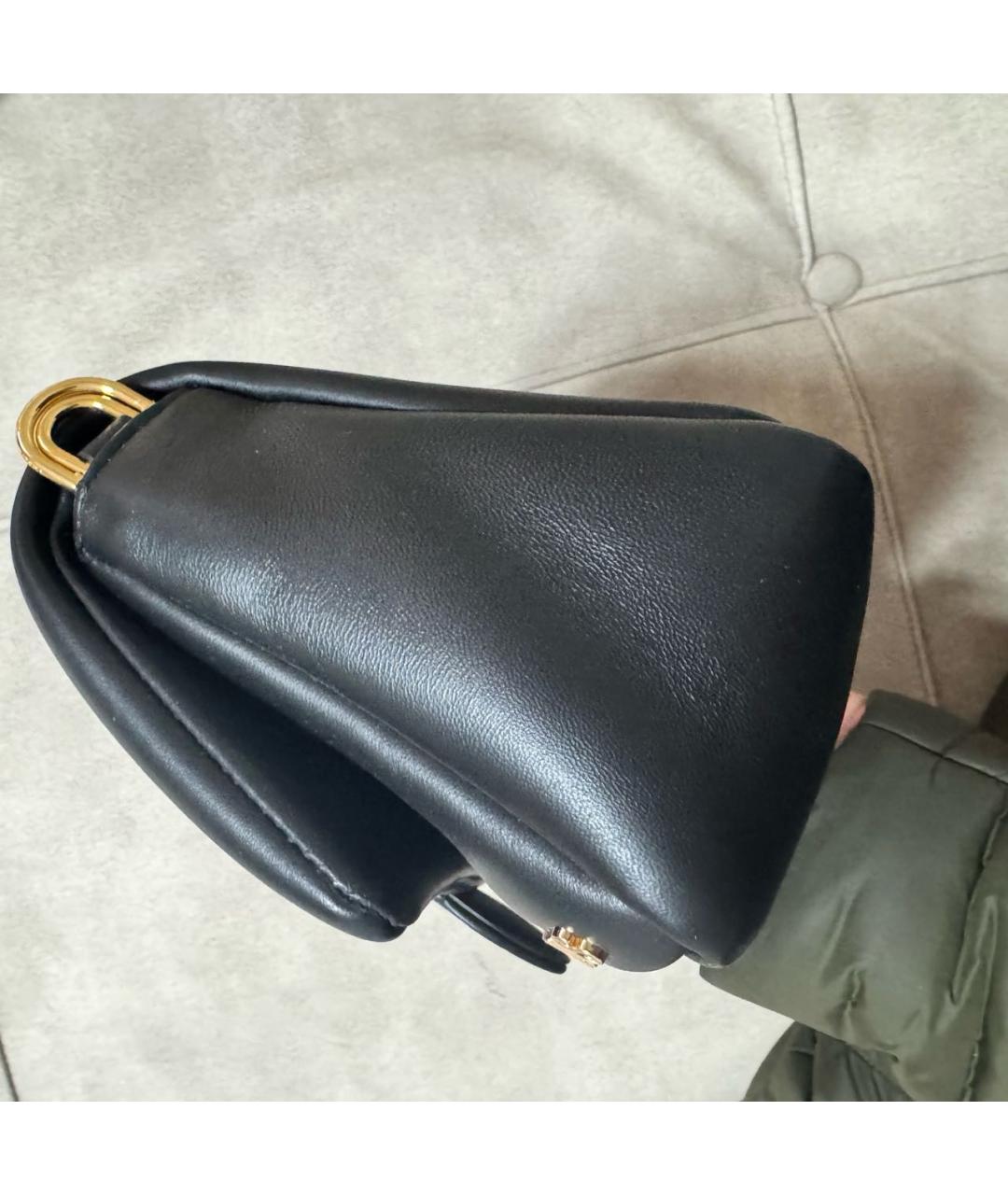 JACQUEMUS Черная кожаная сумка через плечо, фото 3