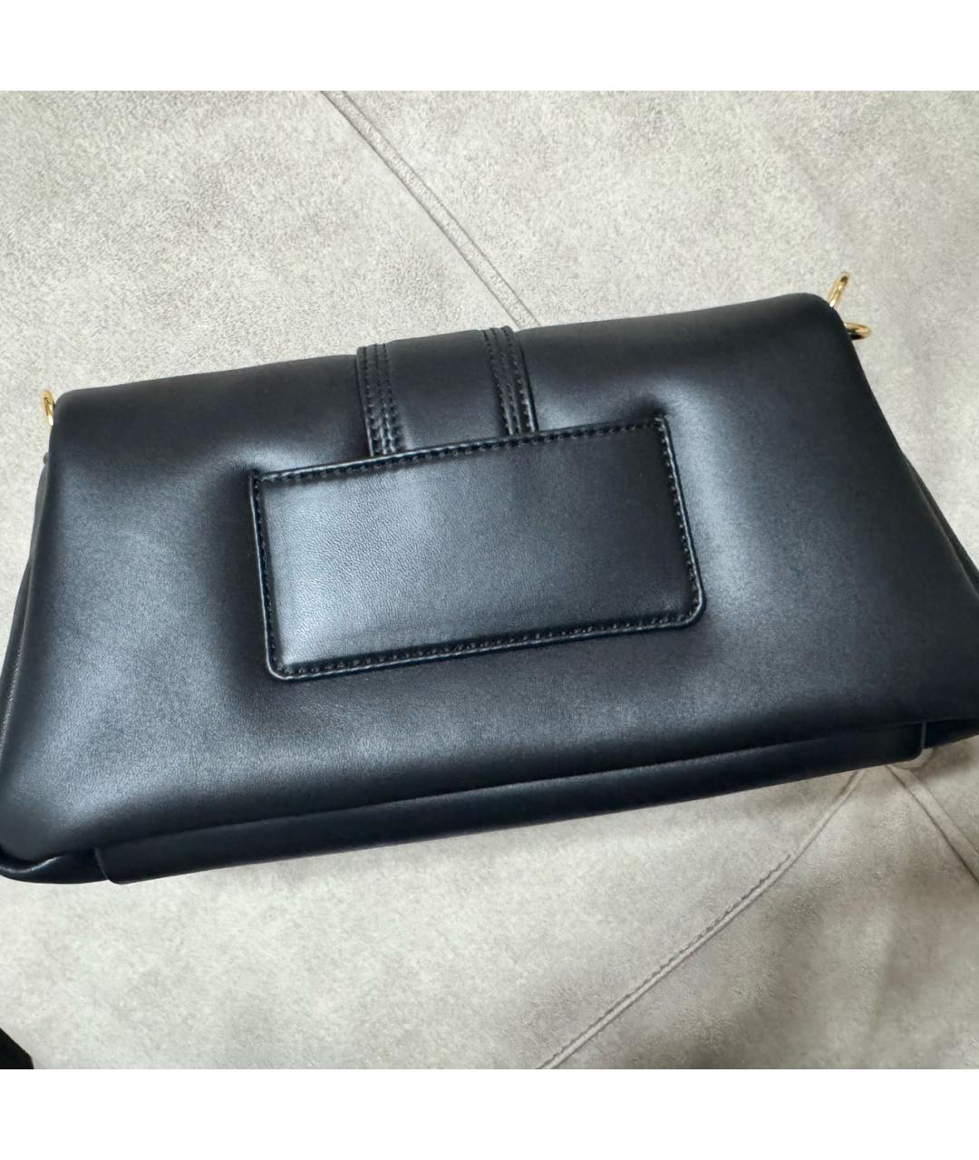 JACQUEMUS Черная кожаная сумка через плечо, фото 5