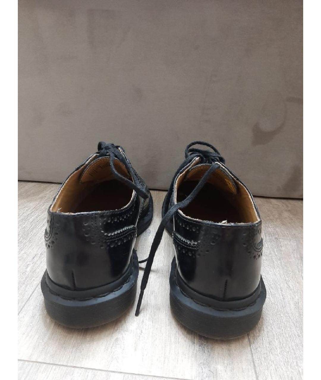 DR. MARTENS Черные низкие ботинки из лакированной кожи, фото 4