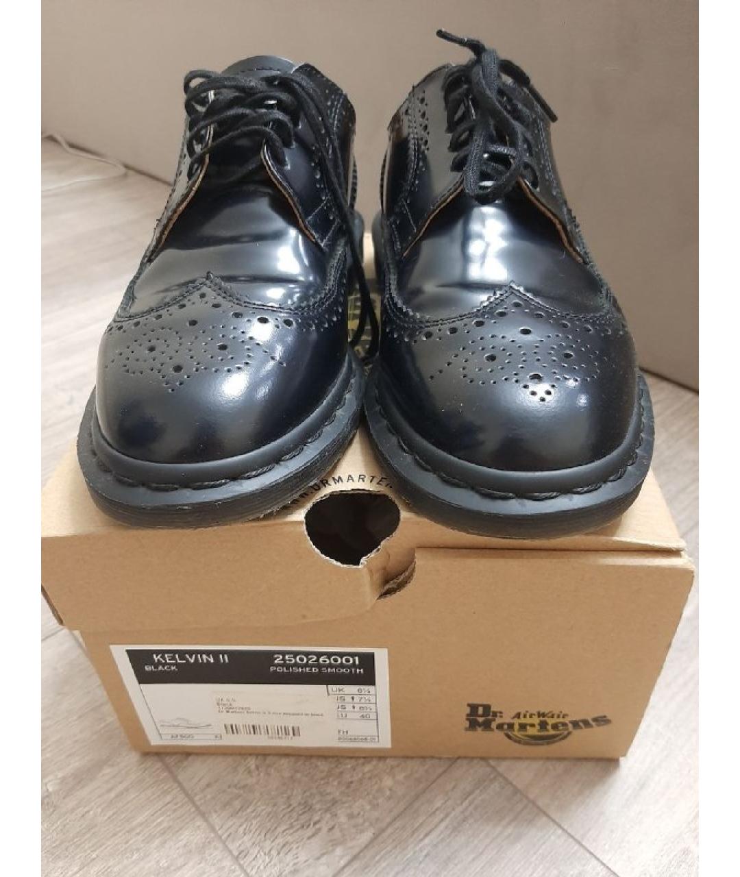 DR. MARTENS Черные низкие ботинки из лакированной кожи, фото 7