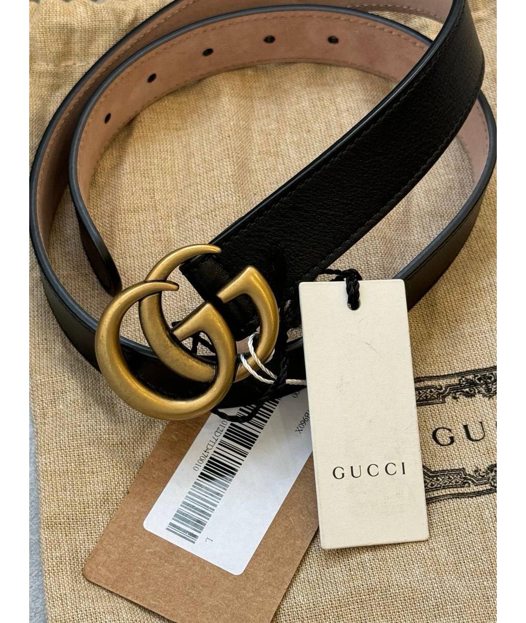 GUCCI Черный кожаный ремень, фото 5