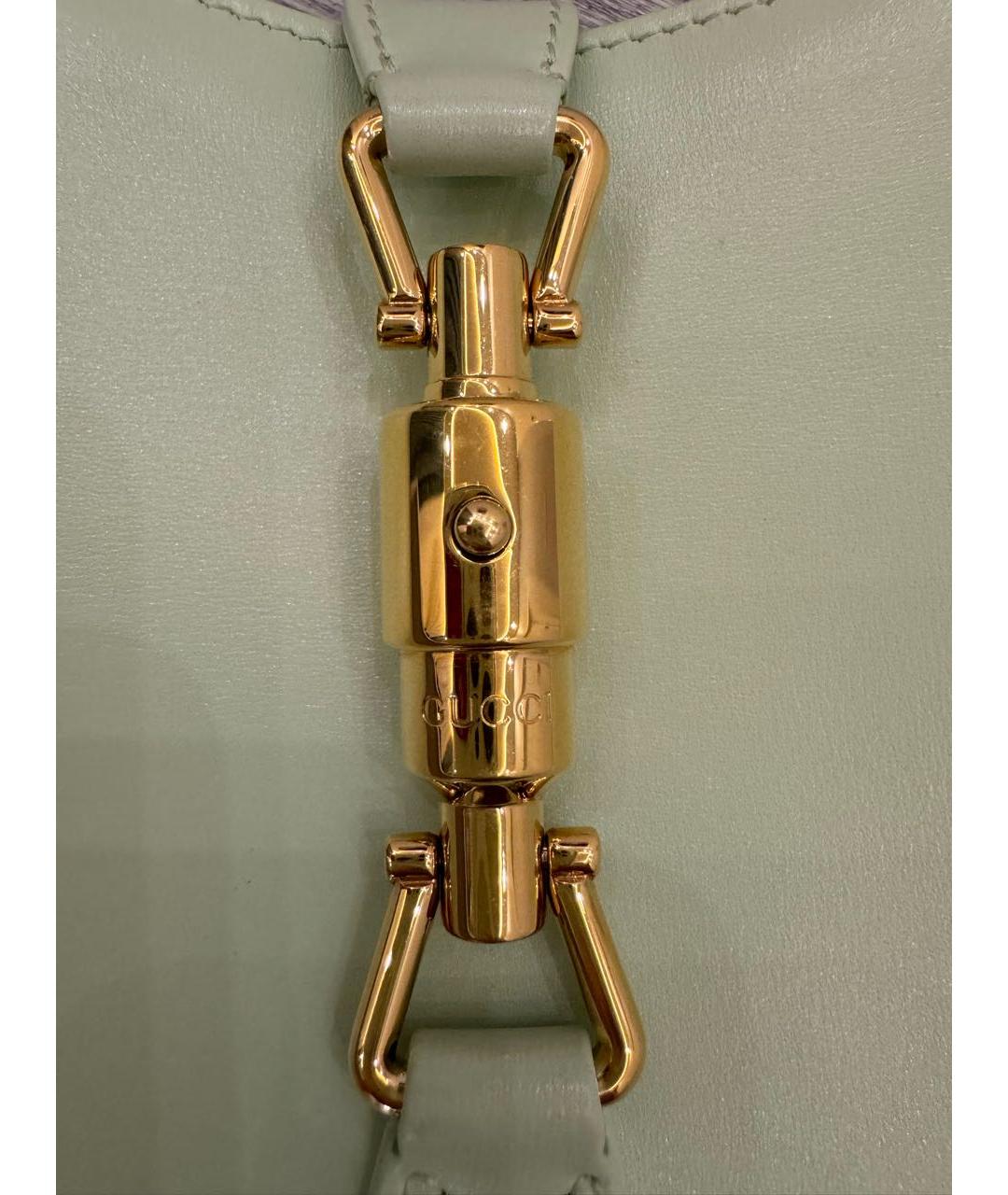 GUCCI Салатовая кожаная сумка с короткими ручками, фото 4