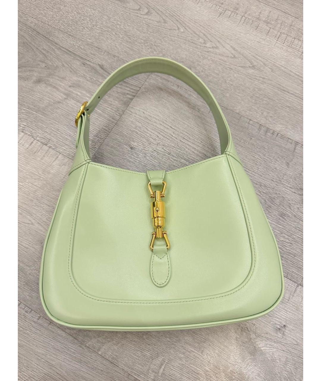 GUCCI Салатовая кожаная сумка с короткими ручками, фото 9