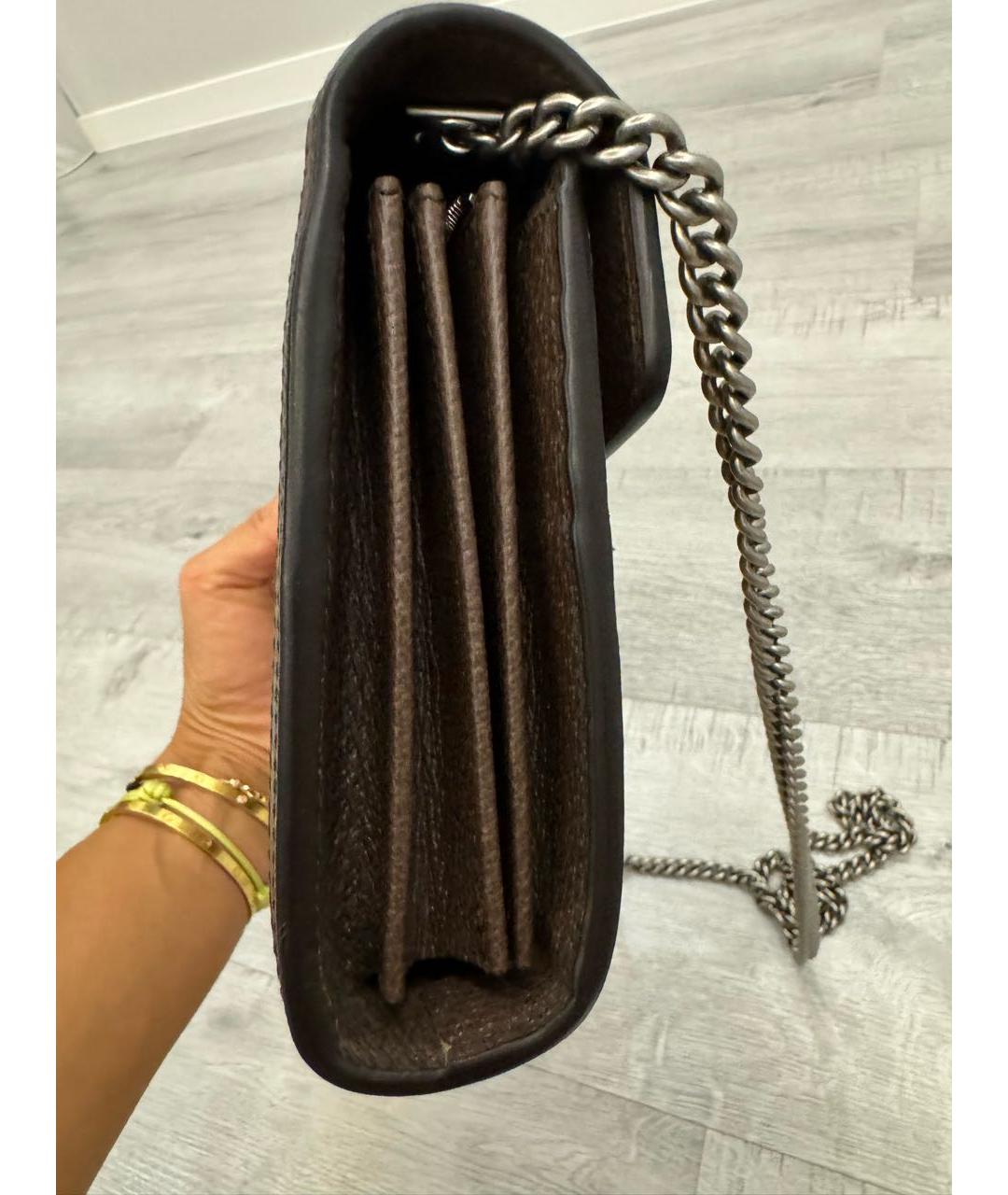 GUCCI Коричневая тканевая сумка через плечо, фото 7