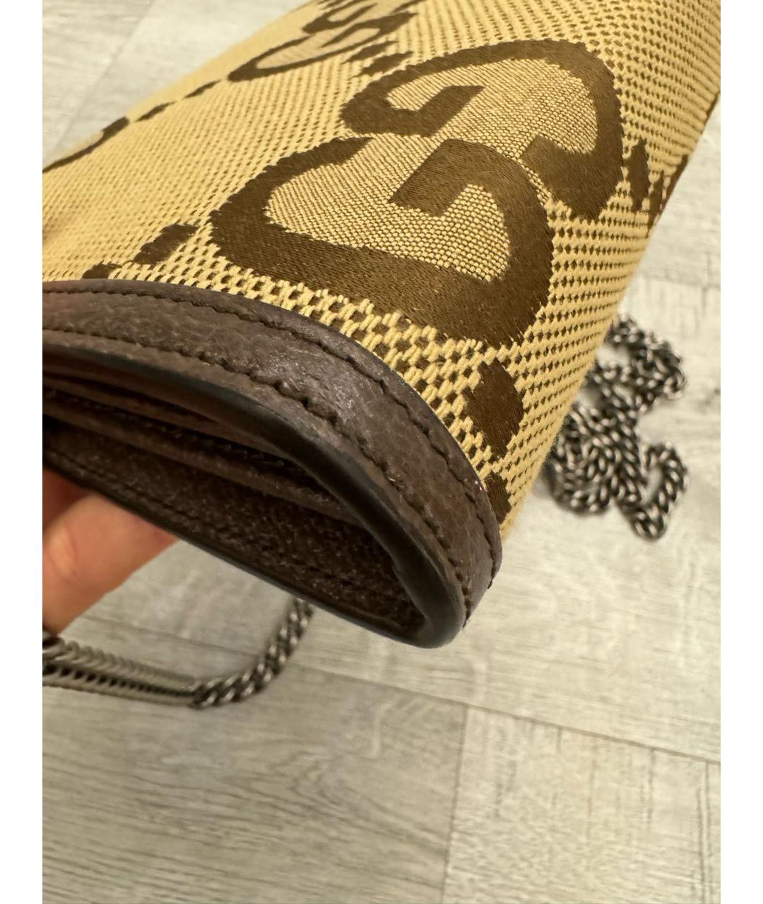 GUCCI Коричневая тканевая сумка через плечо, фото 9