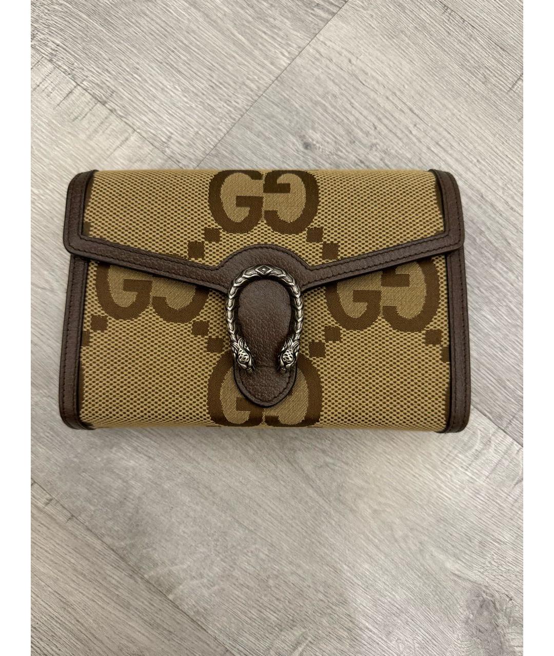 GUCCI Коричневая тканевая сумка через плечо, фото 2