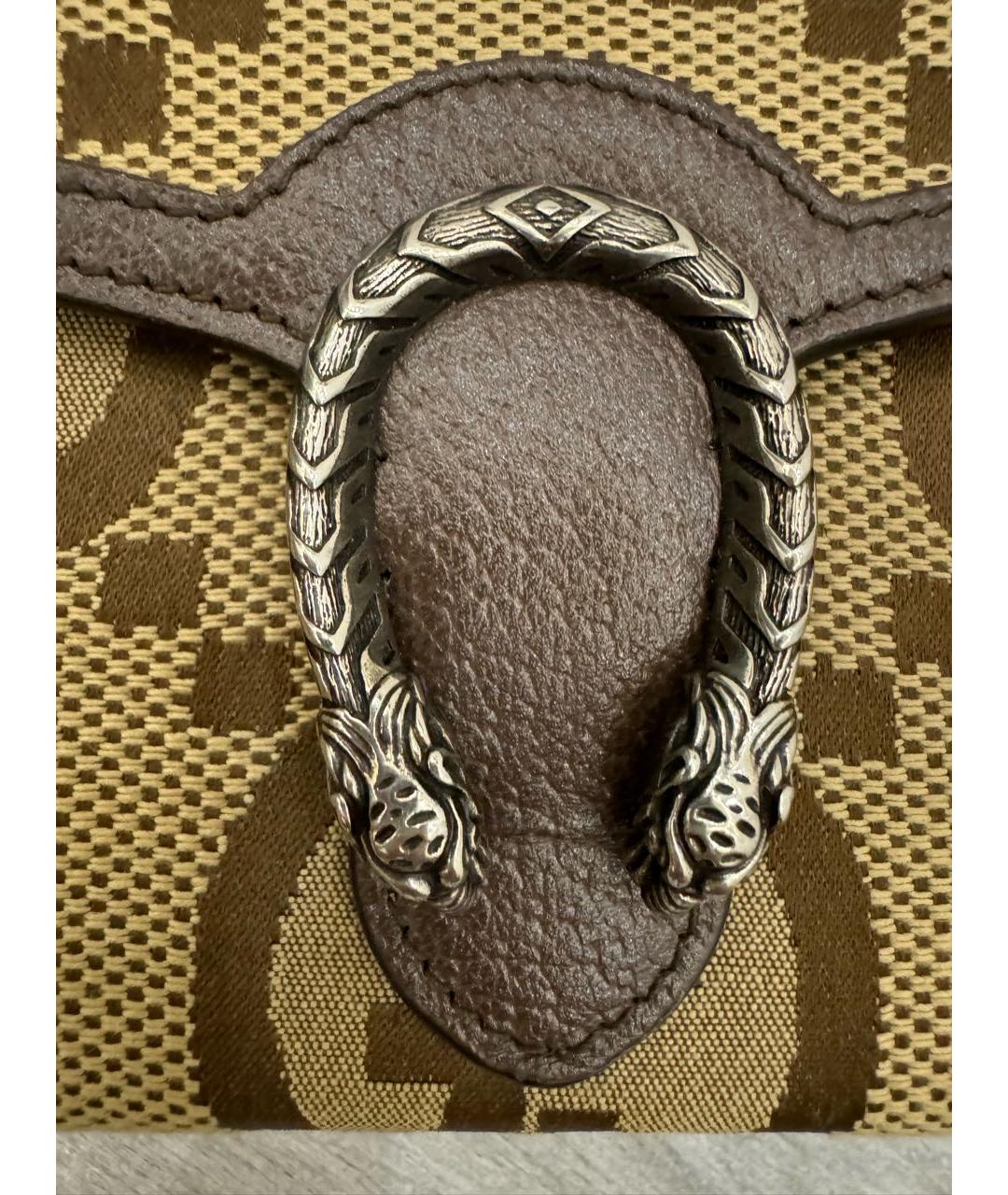 GUCCI Коричневая тканевая сумка через плечо, фото 5