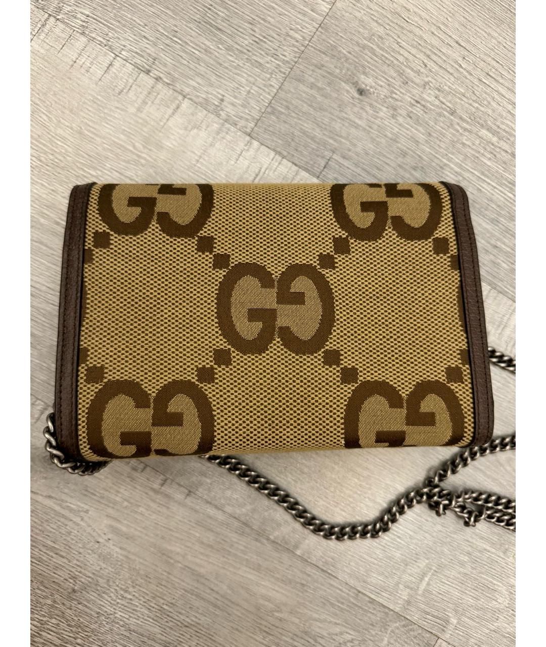 GUCCI Коричневая тканевая сумка через плечо, фото 4