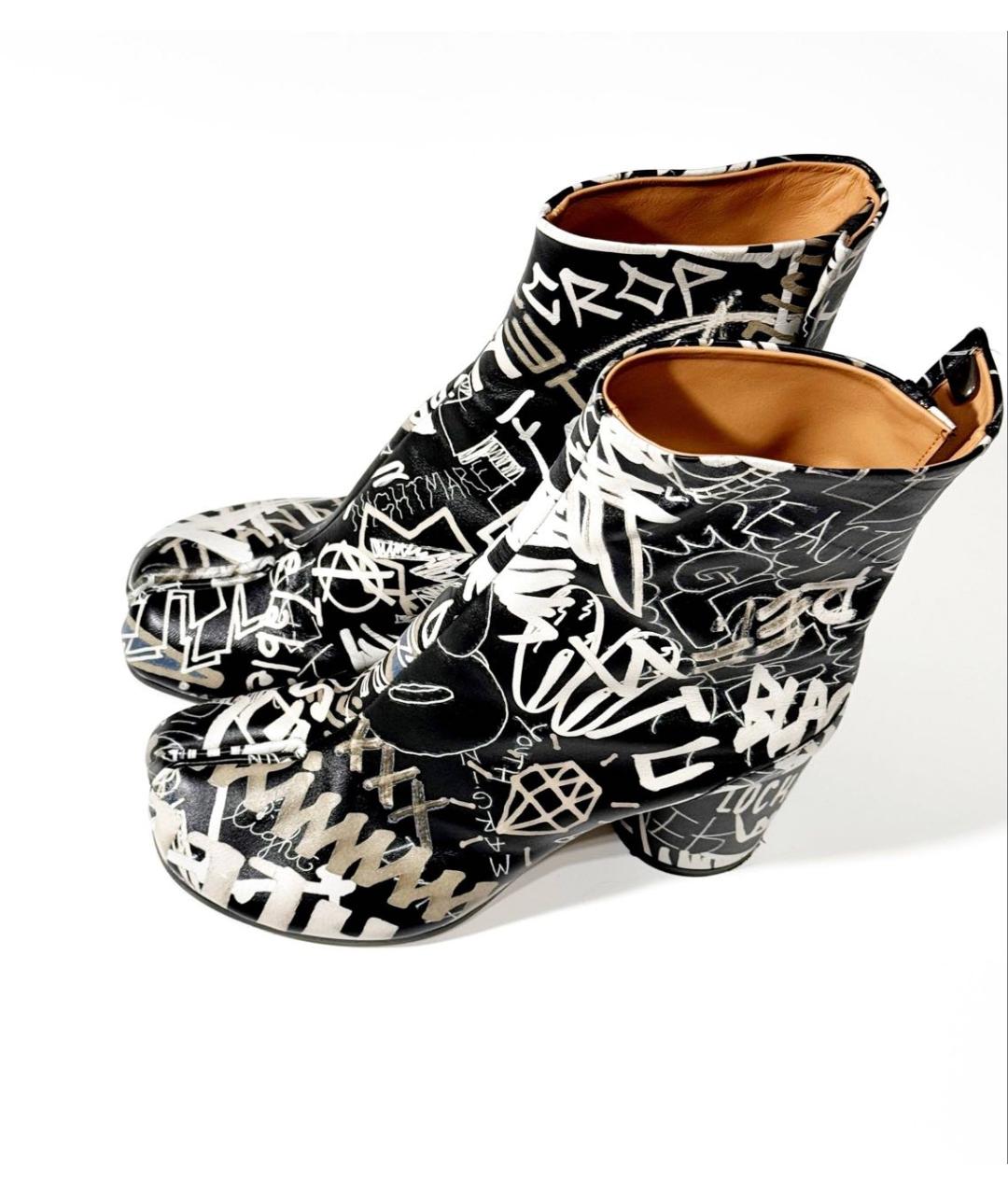 MAISON MARGIELA Черные кожаные ботильоны, фото 4