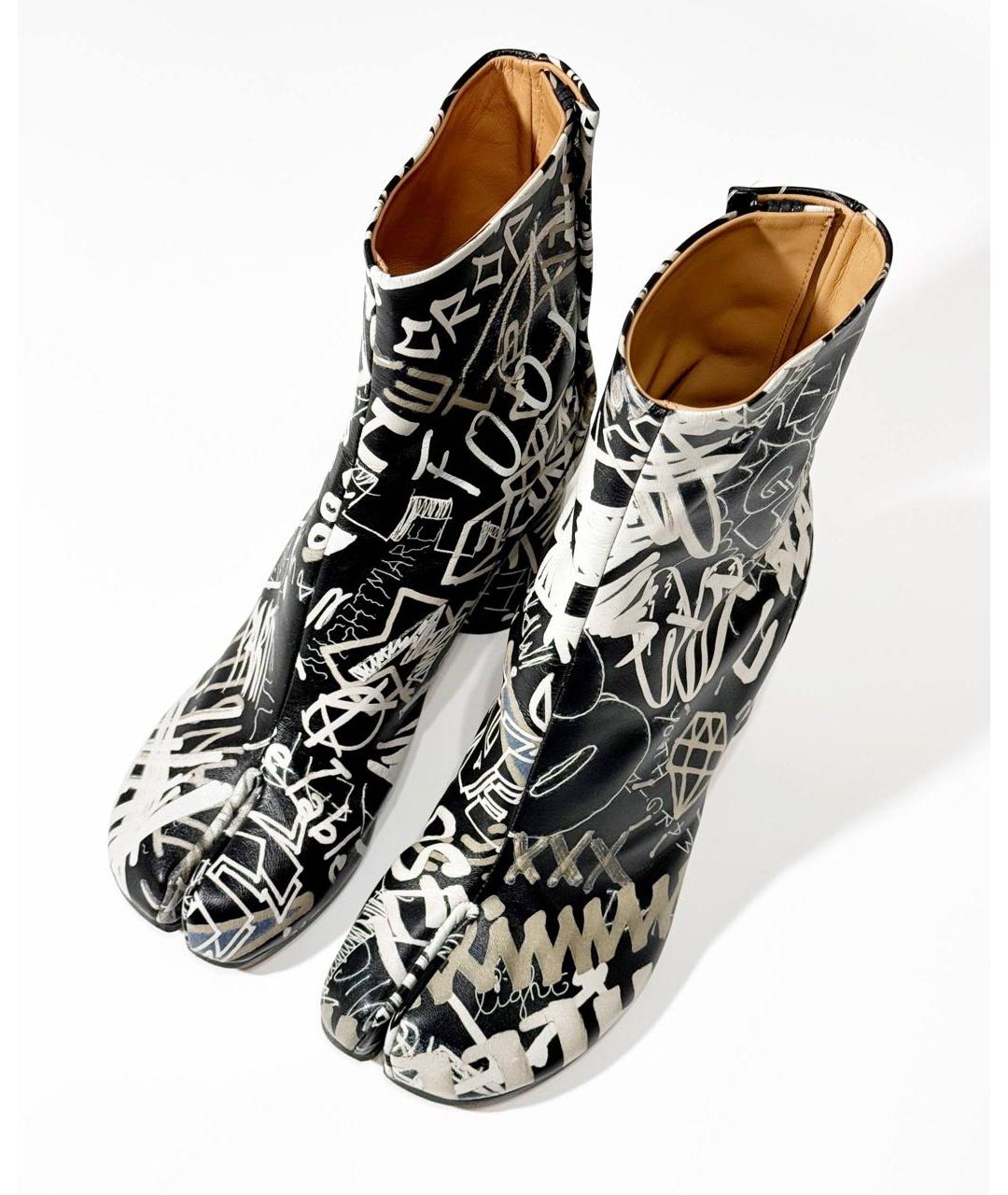 MAISON MARGIELA Черные кожаные ботильоны, фото 3