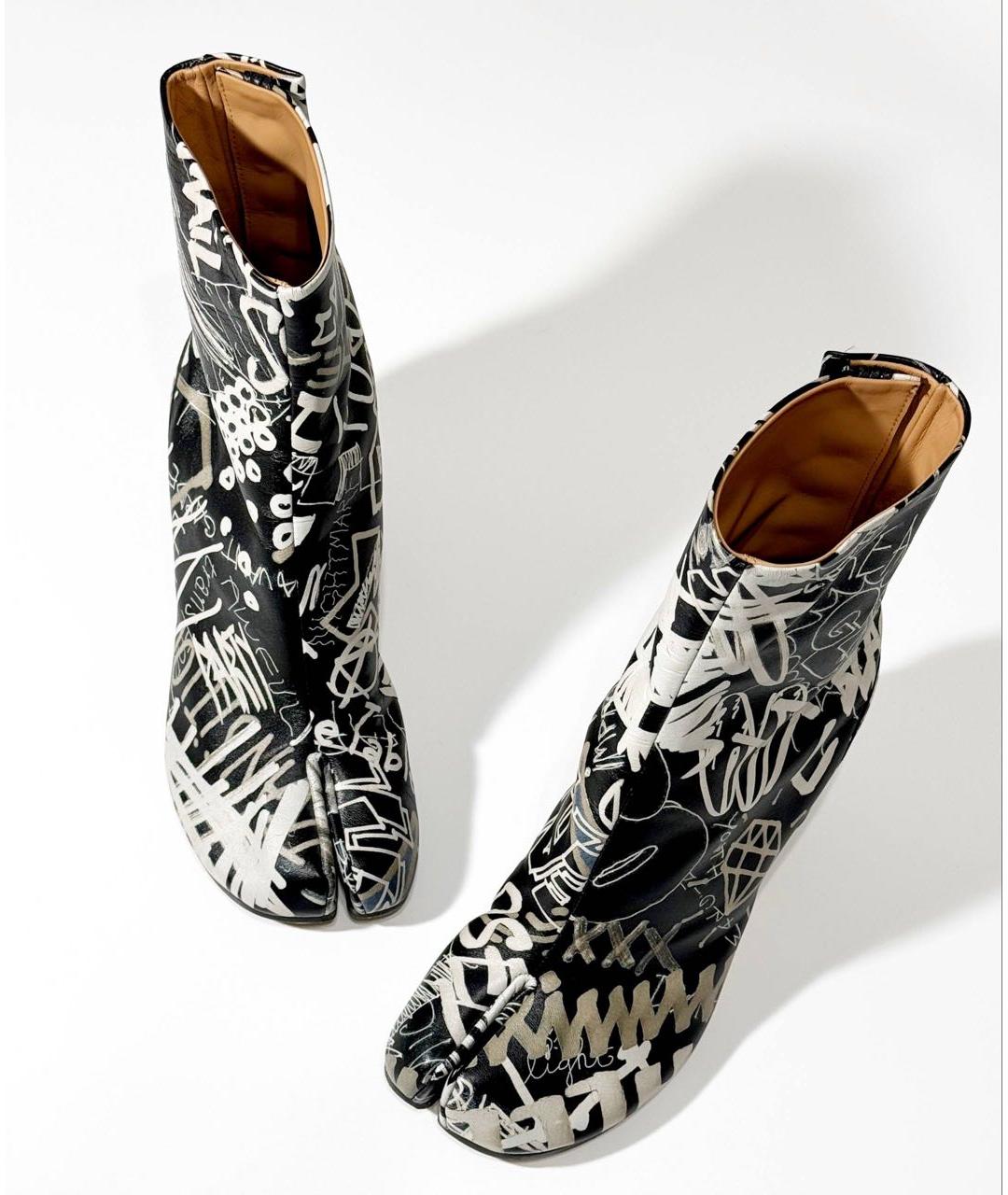 MAISON MARGIELA Черные кожаные ботильоны, фото 2