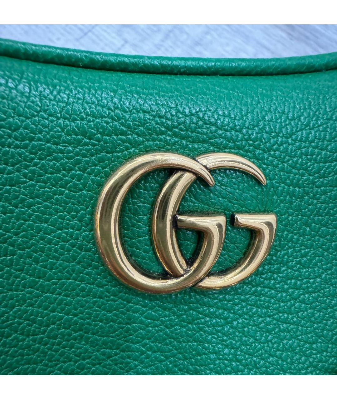 GUCCI Зеленая кожаная сумка с короткими ручками, фото 4