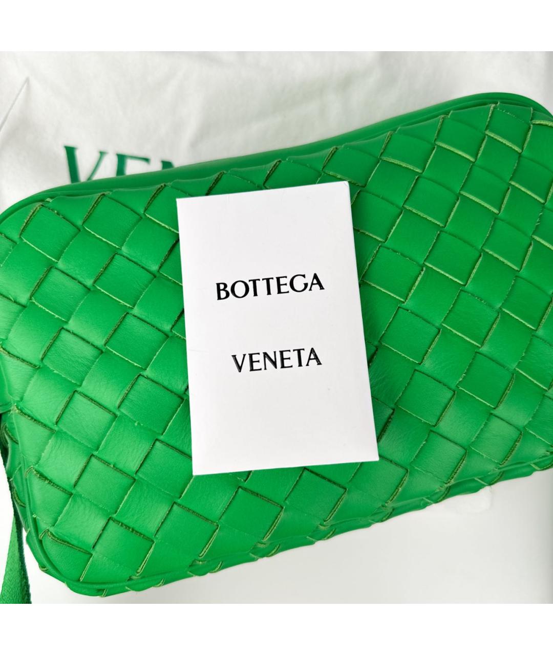 BOTTEGA VENETA Зеленая кожаная сумка на плечо, фото 7