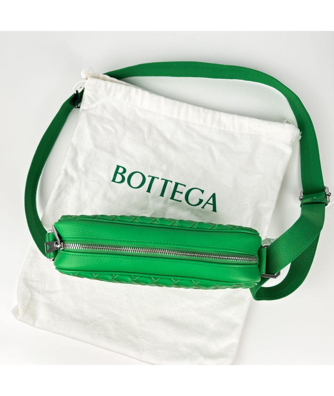 BOTTEGA VENETA Зеленая кожаная сумка на плечо, фото 4