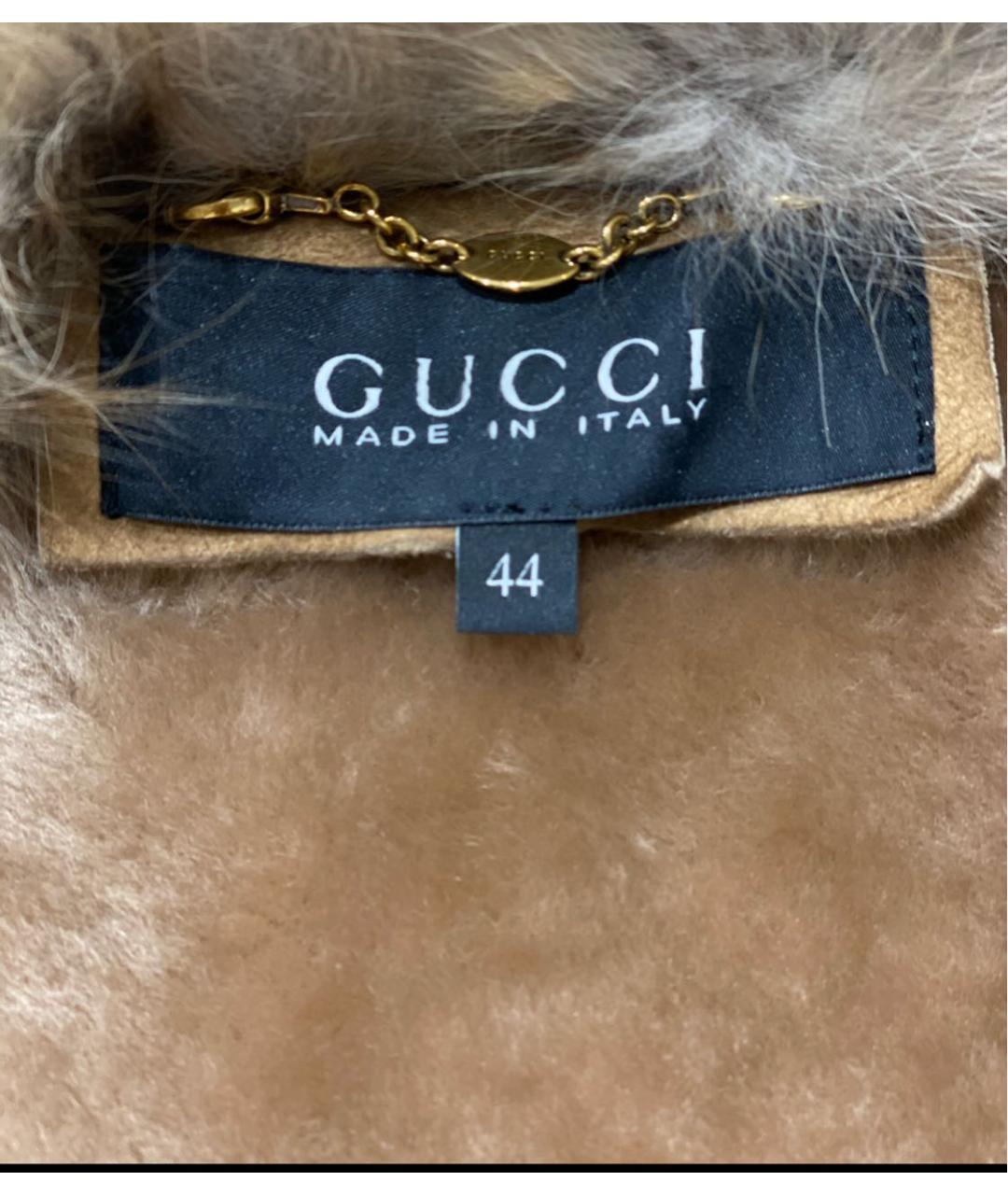 GUCCI Горчичная меховая дубленка, фото 8