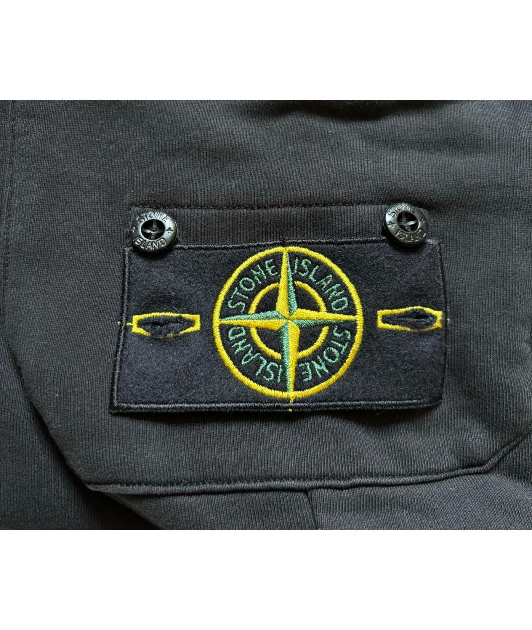 STONE ISLAND Черные хлопковые повседневные брюки, фото 6