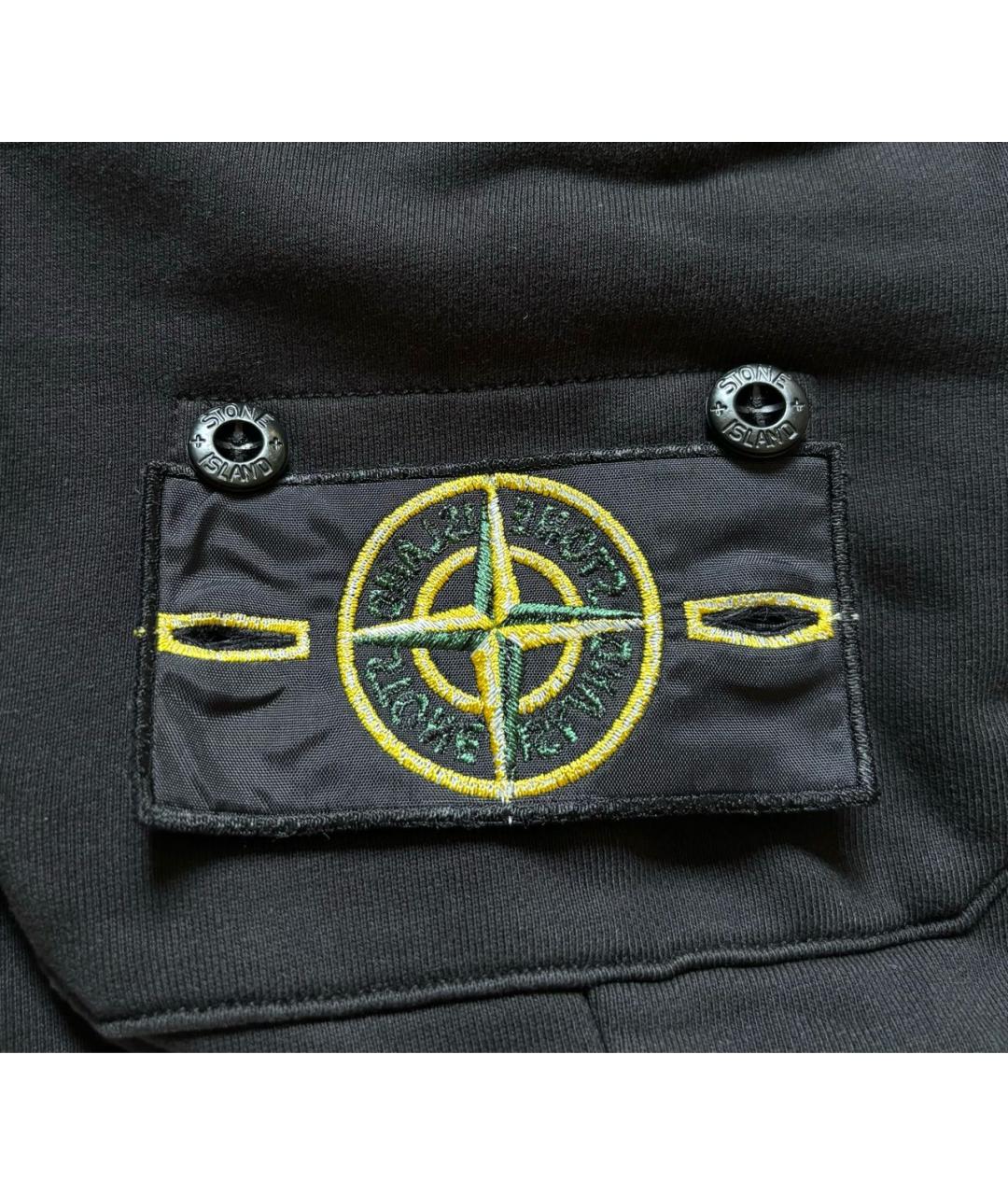 STONE ISLAND Черные хлопковые повседневные брюки, фото 7