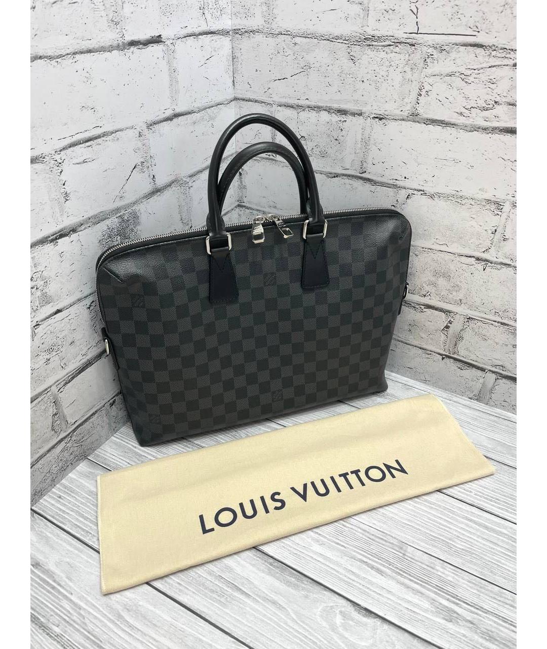 LOUIS VUITTON Антрацитовый портфель, фото 8