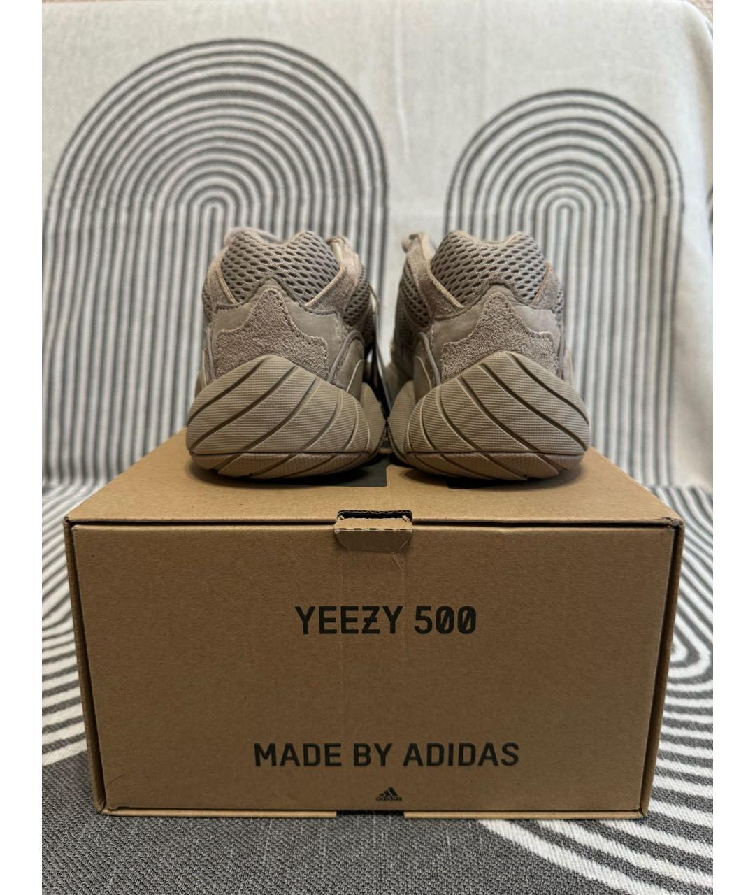 ADIDAS YEEZY Хаки текстильные низкие кроссовки / кеды, фото 4