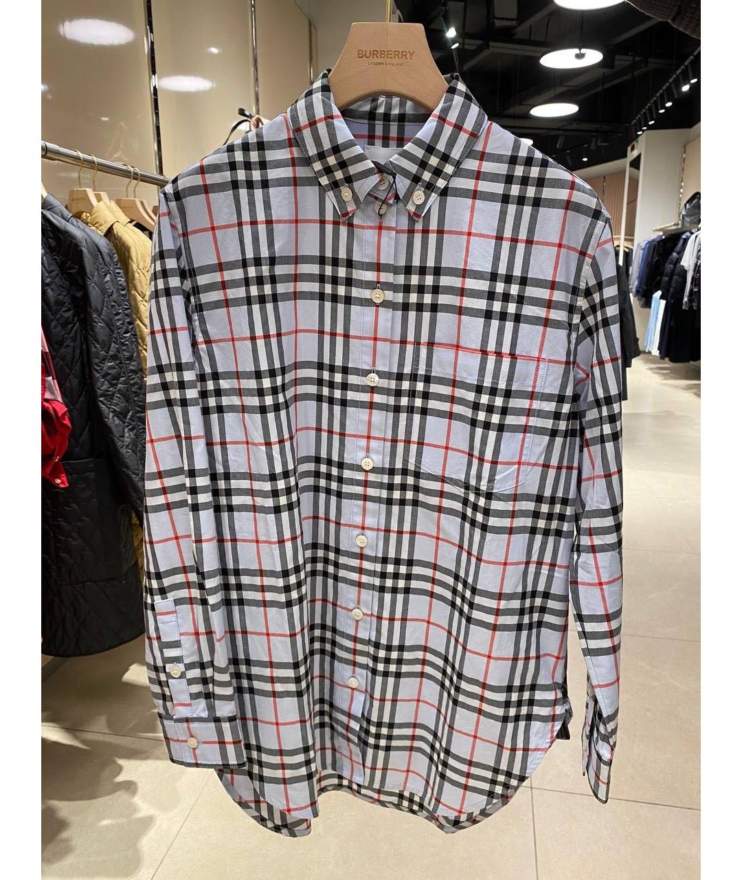 BURBERRY Голубая хлопковая рубашка, фото 5