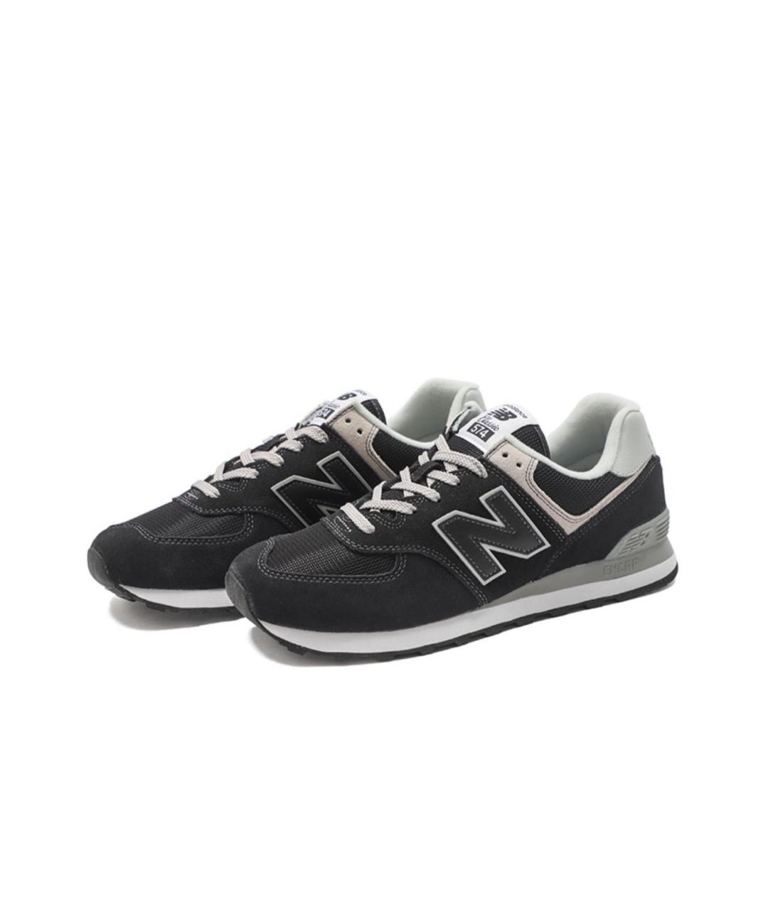 NEW BALANCE Черные нубуковые низкие кроссовки / кеды, фото 3