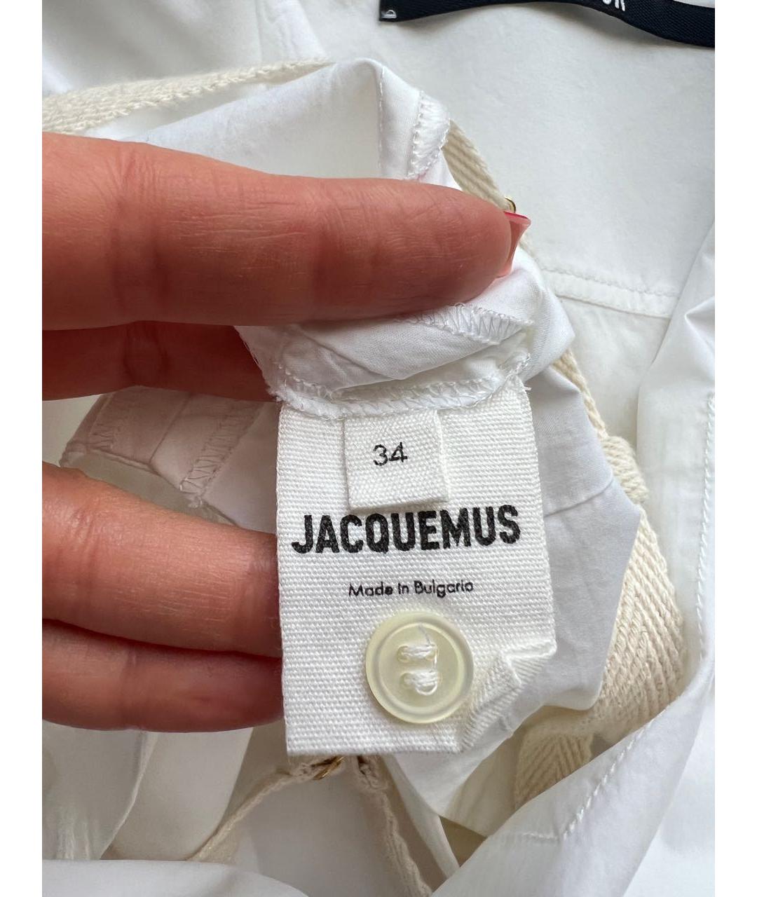 JACQUEMUS Белая хлопковая рубашка, фото 5