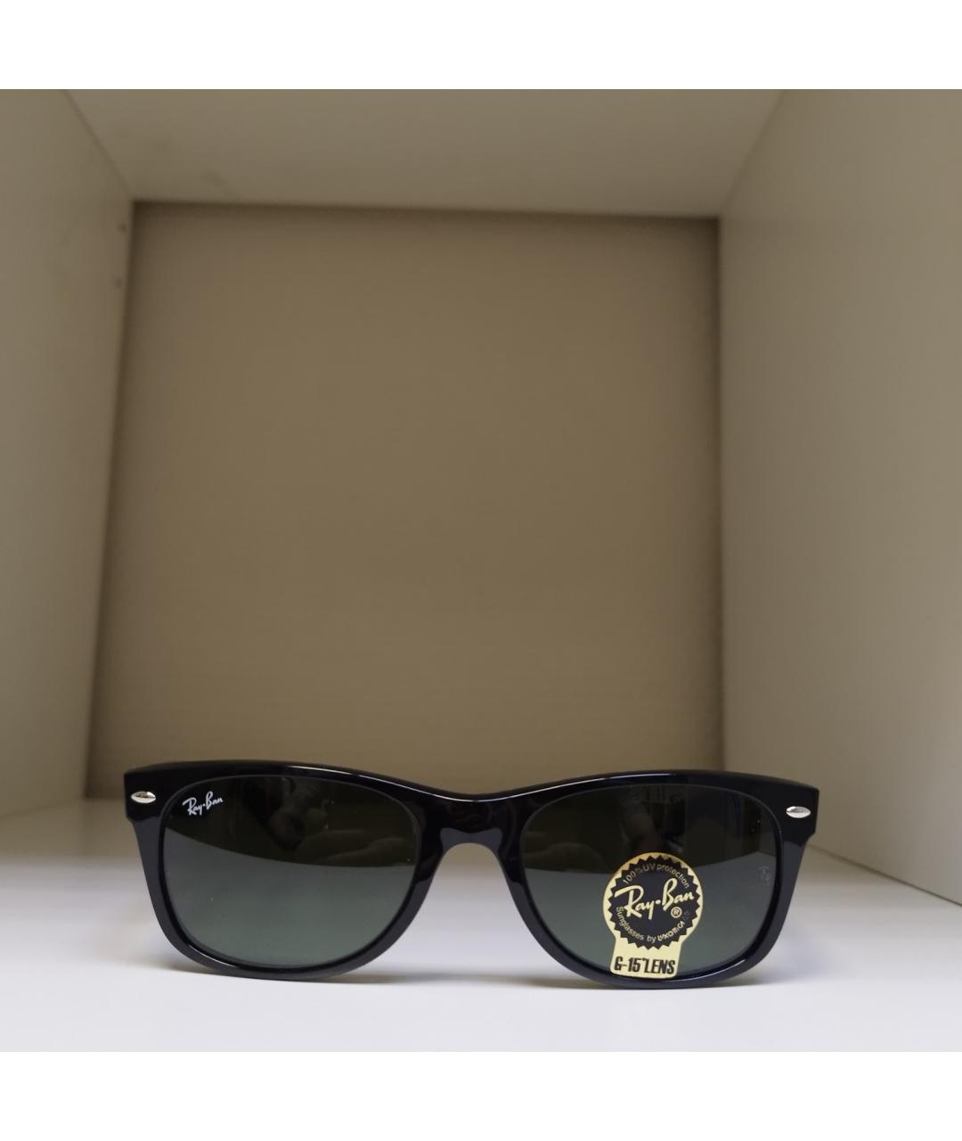 RAY BAN Черные пластиковые солнцезащитные очки, фото 10